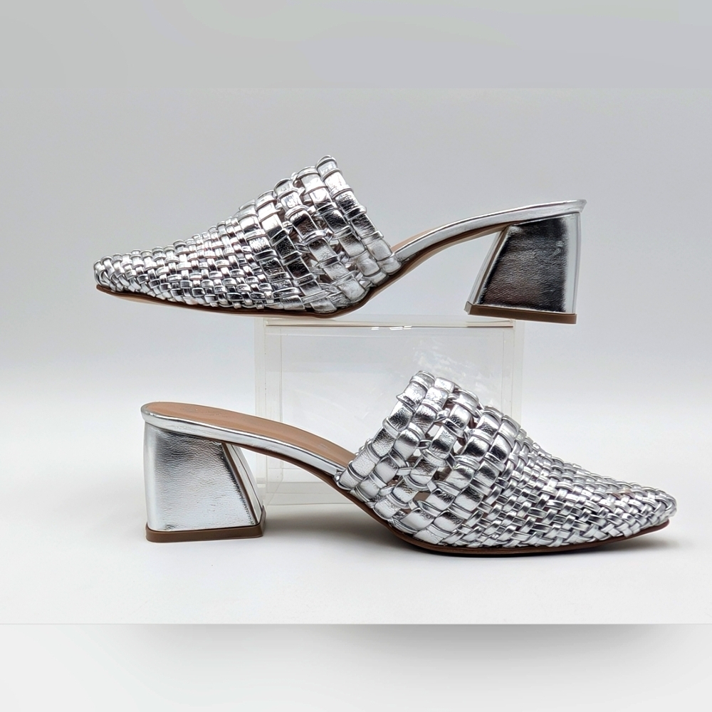 Matisse Lexie Silver Woven Mule Size 10 - Picture 3 of 17